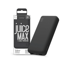 Juice Univerzális hordozható, asztali akkumulátor töltő - Juice ECO MAX Power Bank - 2xUSB + Type-C - 20.000 mAh - fekete mobiltelefon kellék