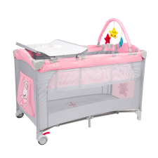 Juju Sleepy Baby Összecsukható kiságy, 2 szint, Hunny Bunny utazóágy