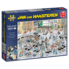 Jumbo 19075 - Jan van Haasteren Szarvasmarha piac 1000 darabos puzzle (19075) puzzle, kirakós