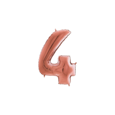 JuniorShape - rosegold 4-es szám fólia lufi party kellék