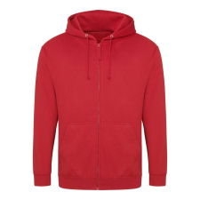 Just Hoods cipzáros kapucnis férfi pulóver AWJH050, Fire Red-L férfi pulóver, kardigán