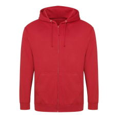 Just Hoods cipzáros kapucnis férfi pulóver AWJH050, Fire Red-XL