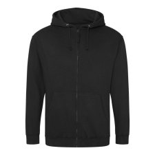 Just Hoods cipzáros kapucnis férfi pulóver AWJH050, Jet Black-XL férfi pulóver, kardigán