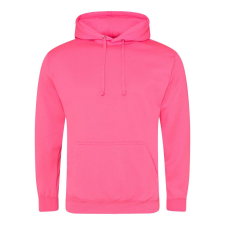 Just Hoods élénk színű unisex kapucnis pulóver AWJH004, Electric Pink-S férfi pulóver, kardigán
