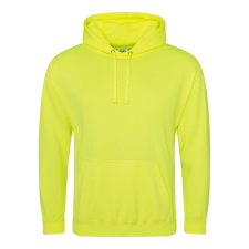 Just Hoods élénk színű unisex kapucnis pulóver AWJH004, Electric Yellow-S férfi pulóver, kardigán
