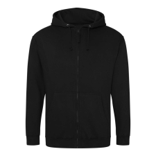 Just Hoods Férfi pulóver, Just Hoods AWJH050, cipzáros kapucnis, Deep Black-5XL férfi pulóver, kardigán