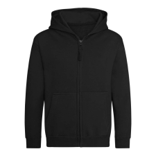 Just Hoods Gyerek cipzáras kapucnis pulóver AWJH050J, Deep Black-12/13 gyerek pulóver, kardigán