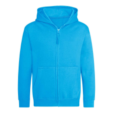 Just Hoods Gyerek cipzáras kapucnis pulóver AWJH050J, Hawaiian Blue-3/4 gyerek pulóver, kardigán