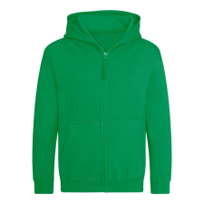 Just Hoods Gyerek cipzáras kapucnis pulóver AWJH050J, Kelly Green-12/13 gyerek pulóver, kardigán