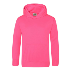 Just Hoods Gyerek élénk színű kapucnis pulóver AWJH004J, Electric Pink-9/11