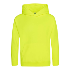 Just Hoods Gyerek élénk színű kapucnis pulóver AWJH004J, Electric Yellow-7/8 gyerek pulóver, kardigán