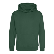 Just Hoods Gyerek kapucnis pulóver AWJH001J, Bottle Green-12/13 gyerek pulóver, kardigán