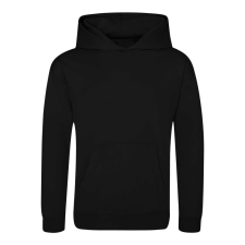 Just Hoods Gyerek poliészter sport kapucnis pulóver AWJH006J, Jet Black-XS gyerek pulóver, kardigán