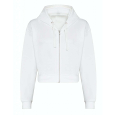 Just Hoods hasig érő cipzáros kapucnis Női pulóver AWJH065, Arctic White-L