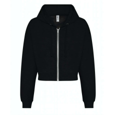 Just Hoods hasig érő cipzáros kapucnis Női pulóver AWJH065, Deep Black-XL