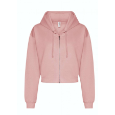 Just Hoods hasig érő cipzáros kapucnis Női pulóver AWJH065, Dusty Pink-XXS női pulóver, kardigán