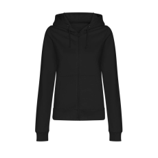 Just Hoods kapucnis Női pulóver, elején végig cipzárral AWJH050F, Deep Black-2XL