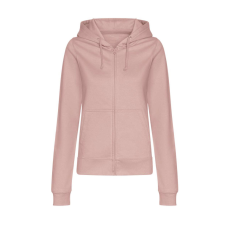 Just Hoods kapucnis Női pulóver, elején végig cipzárral AWJH050F, Dusty Pink-L