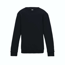 Just Hoods Környakas gyerek pulóver bolyhozott belsővel AWJH030J, Deep Black-9/11