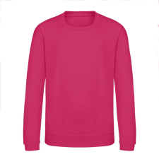 Just Hoods Környakas gyerek pulóver bolyhozott belsővel AWJH030J, Hot Pink-1/2 gyerek pulóver, kardigán