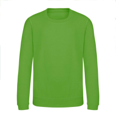Just Hoods Környakas gyerek pulóver bolyhozott belsővel AWJH030J, Lime Green-12/13