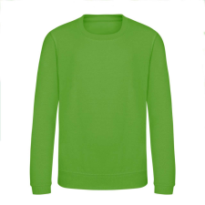 Just Hoods Környakas gyerek pulóver bolyhozott belsővel AWJH030J, Lime Green-5/6 gyerek pulóver, kardigán