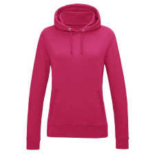 Just Hoods Női kapucnis pulóver bolyhozott belsővel AWJH001F, Hot Pink-2XL női pulóver, kardigán
