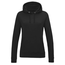 Just Hoods Női kapucnis pulóver bolyhozott belsővel AWJH001F, Jet Black-L női pulóver, kardigán