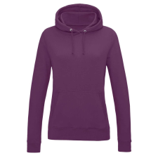 Just Hoods Női kapucnis pulóver bolyhozott belsővel AWJH001F, Plum-XL női pulóver, kardigán