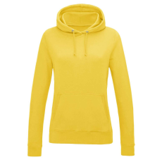 Just Hoods Női kapucnis pulóver bolyhozott belsővel AWJH001F, Sun Yellow-S