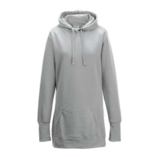 Just Hoods Női kapucnis pulóver, Just Hoods AWJH005, hosszított fazonú, Heather Grey-M női pulóver, kardigán