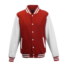 Just Hoods patentos vastag férfi pulóver AWJH043, Fire Red/Arctic White-XS