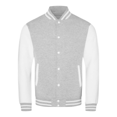 Just Hoods patentos vastag férfi pulóver AWJH043, Heather Grey/White-M