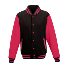 Just Hoods patentos vastag férfi pulóver AWJH043, Jet Black/Hot Pink-S