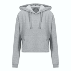 Just Hoods rövid derkú Női kapucnis pulóver AWJH016, Heather Grey-L