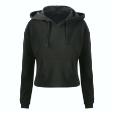 Just Hoods rövid derkú Női kapucnis pulóver AWJH016, Jet Black-L női pulóver, kardigán