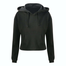 Just Hoods rövid derkú Női kapucnis pulóver AWJH016, Jet Black-XS női pulóver, kardigán