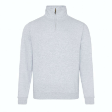 Just Hoods Uniszex 1/4 cipzáras galléros pulóver AWJH046, Heather Grey-2XL férfi pulóver, kardigán