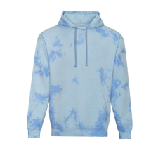 Just Hoods Uniszex batikolt kapucnis pulóver AWJH022, Blue Cloud-M férfi pulóver, kardigán