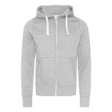 Just Hoods Uniszex cipzáros-kapucnis férfi pulóver AWJH052, Heather Grey-M férfi pulóver, kardigán