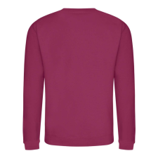 Just Hoods Uniszex hagyományos szabású kereknyakú pulóver AWJH030, Cranberry-2XL férfi pulóver, kardigán