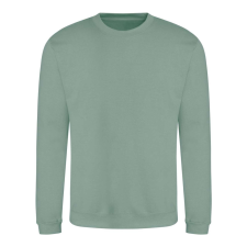 Just Hoods Uniszex hagyományos szabású kereknyakú pulóver AWJH030, Dusty Green-XL férfi pulóver, kardigán