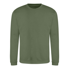 Just Hoods Uniszex hagyományos szabású kereknyakú pulóver AWJH030, Earthy Green-L férfi pulóver, kardigán