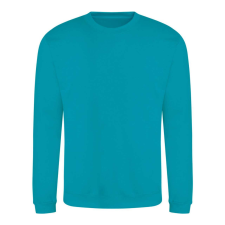 Just Hoods Uniszex hagyományos szabású kereknyakú pulóver AWJH030, Lagoon Blue-XS férfi pulóver, kardigán