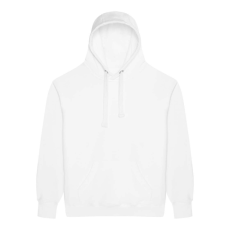 Just Hoods Uniszex kenguruzsebes kapucnis vastag pulóver AWJH101, Arctic White-L