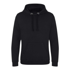 Just Hoods Uniszex kenguruzsebes kapucnis vastag pulóver AWJH101, Jet Black-2XL