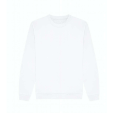 Just Hoods Uniszex kereknyakú organikus pulóver AWJH230, Arctic White-M férfi pulóver, kardigán