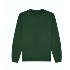 Just Hoods Uniszex kereknyakú organikus pulóver AWJH230, Bottle Green-XS férfi pulóver, kardigán