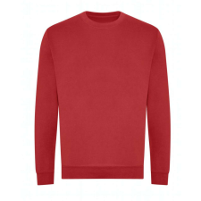 Just Hoods Uniszex kereknyakú organikus pulóver AWJH230, Fire Red-2XL férfi pulóver, kardigán