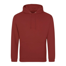 Just Hoods Uniszex laza szabású kapucnis pulóver AWJH001, Brick Red-L férfi pulóver, kardigán